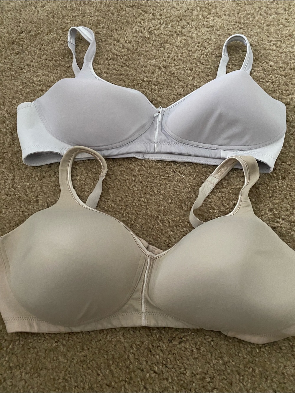 Vanity Fair Nude and light gray Wireless soft and comfy Bras - 2-Pack Size 42D